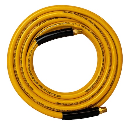 Forney PVC Air Hose, Yellow, 3/8 in x 25ft 75410